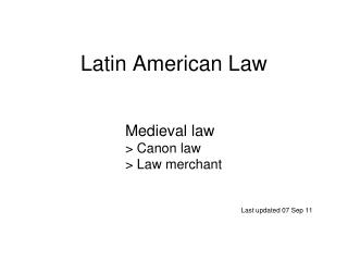 Latin American Law