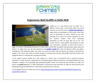 Experience Wall Graffiti in Delhi NCR