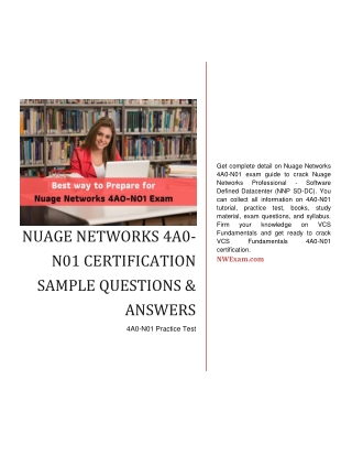 Nuage Networks 4A0-N01 Certification Sample Questions & Answers
