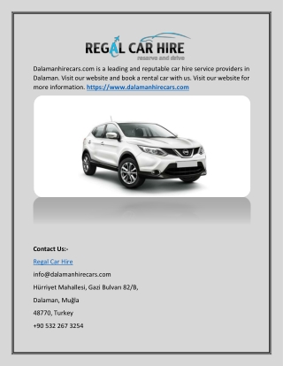 Car Hire Dalaman Airport | Dalamanhirecars.com