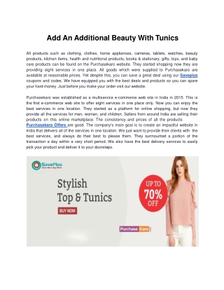 Get Up to 70% Off Tops and Tunics