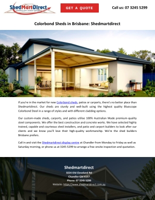 Colorbond Sheds in Brisbane: Shedmartdirect