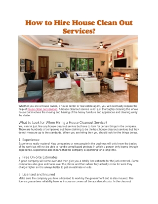 House clean out services
