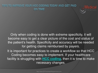 Tips to Improve your HCC Coding today and Get Paid on time