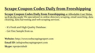 Scrape Coupon Codes Daily from Freeshipping