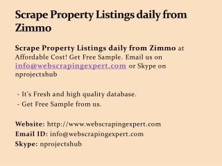Scrape Property Listings daily from Zimmo