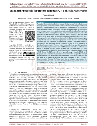 Standard Protocols for Heterogeneous P2P Vehicular Networks