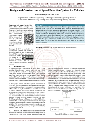 Design and Construction of Speed Detection System for Vehicles