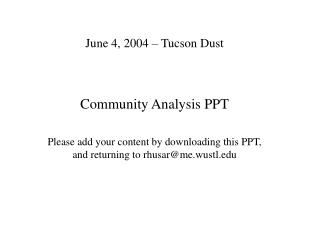 June 4, 2004 – Tucson Dust