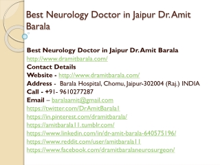 Best Neurology Doctor in Jaipur Dr. Amit Barala