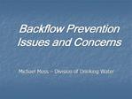 Backflow Prevention Issues and Concerns