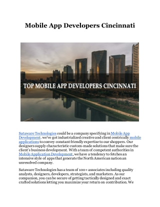 Mobile App Developers Cincinnati