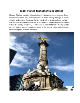 Most visited Monuments in Mexico