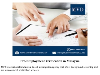 Pre-Employment Verification in Malaysia