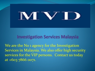 Investigation Services Malaysia