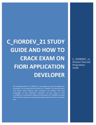 C_FIORDEV_21 Study Guide and How to Crack Exam on Fiori Application Developer