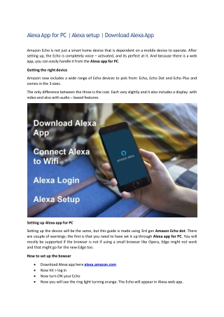 Steps to Setup Alexa App for PC and Amazon Echo