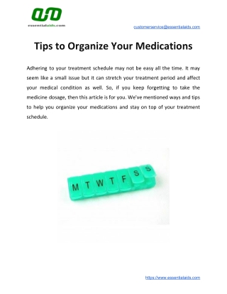 Tips to Organize Your Medications