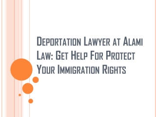 Deportation Lawyer at Alami Law: Get Help For Protect Your Immigration Rights