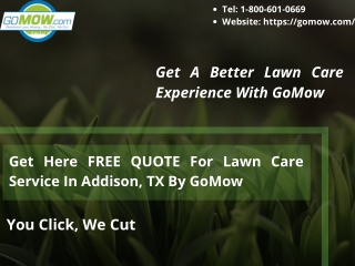 Get here FREE QUOTE for lawn care service in Addison, TX by GoMow