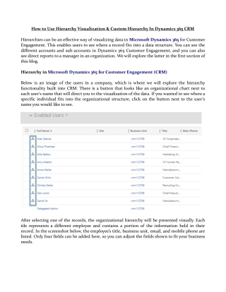 How to Make a New Organizational Chart in Microsoft Dynamics 365 CRM - Charter Global