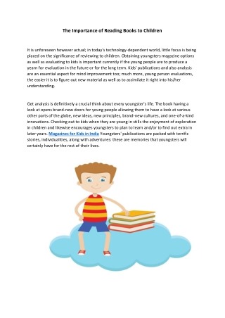 The Importance of Reading Books to Children