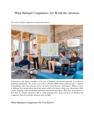 What Hubspot Competitors Are Worth the Attention