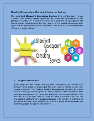 Sharepoint Consultancy Services by Quixtec