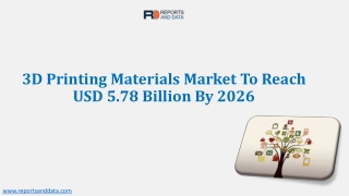 3D Printing Materials Market Share, Sales, Production, And Forecast to 2026