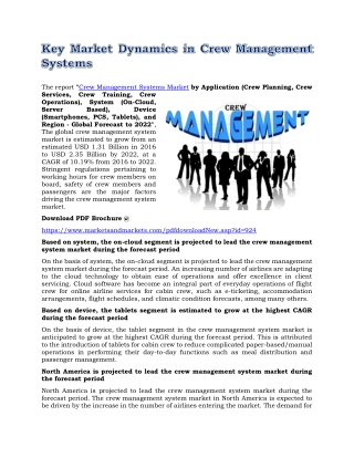 Key Market Dynamics in Crew Management Systems