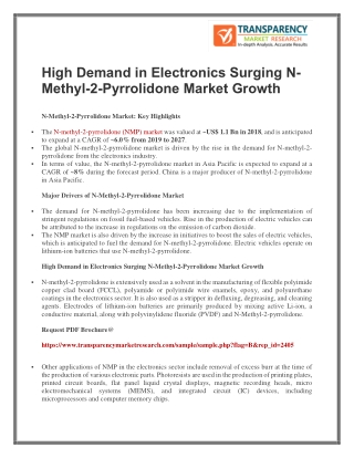 High Demand in Electronics Surging N-Methyl-2-Pyrrolidone Market Growth
