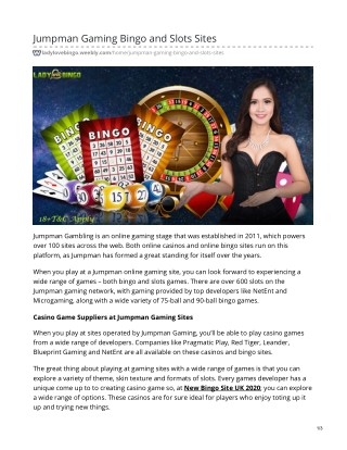 Jumpman Gaming Bingo and Slots Sites