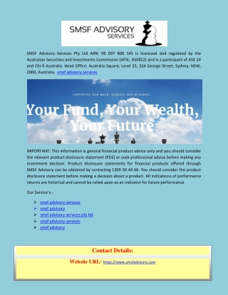 Get SMSF Advisory Services in NSW Australia