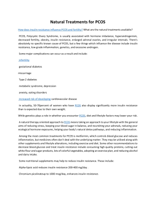 Natural Treatments for PCOS