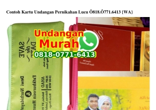 Contoh Kartu Undangan Pernikahan Lucu 08I8 077I 64I3[wa]