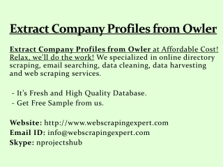 Extract Company Profiles from Owler