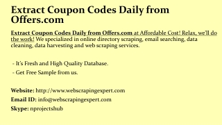 Extract Coupon Codes Daily from Offers.com