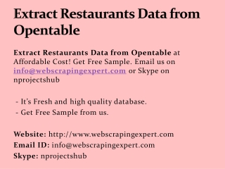 Extract Restaurants Data from Opentable