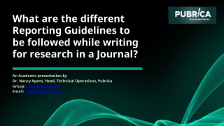 Reporting Guidelines for Writing a Research in a Journal