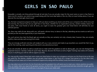 Girls In Sao Paulo