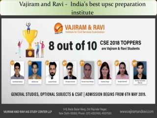 Vajiram and Ravi -  India's best upsc preparation Institute