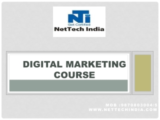 Get best Digital Marketing course from NetTech India