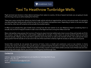 Taxi To Heathrow Tunbridge Wells