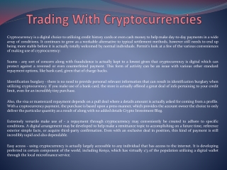 Trading With Cryptocurrencies