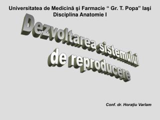 Universitatea de Medicină şi Farmacie “ Gr. T. Popa” Iaşi Disciplina Anatomie I