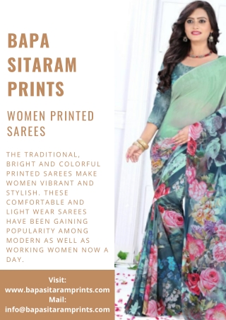 Printed Sarees Manufacturer in Surat