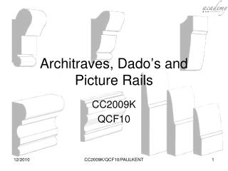 Architraves, Dado’s and Picture Rails