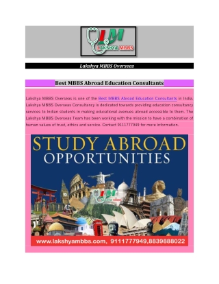 Best MBBS Abroad Education Consultants