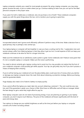 Concerning Notebook computers, The Ideas Allow Me To Share Fantastic