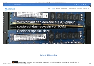 RAM - Speicher Ankauf _ Recycling - ARBITRAGE RECYCLING SOLUTION